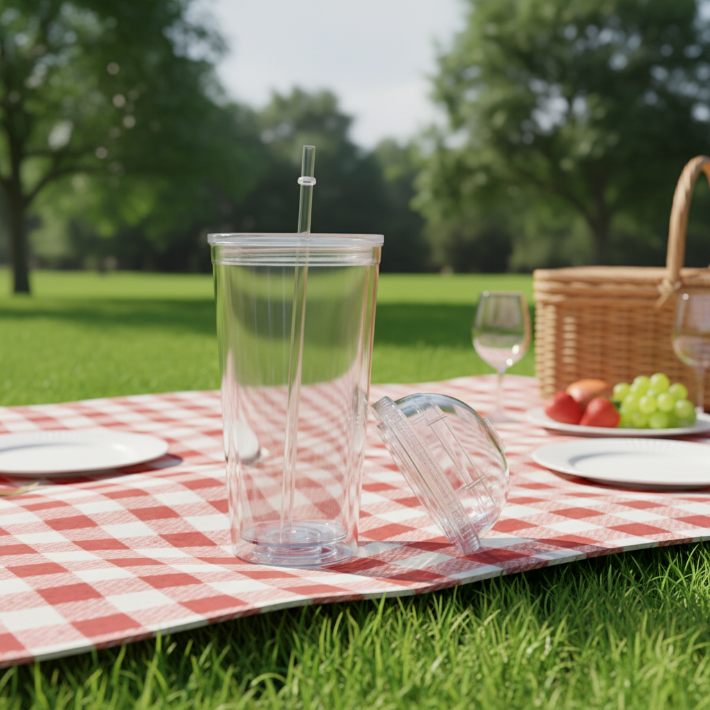 Vaso De Plástico Duro Con Tapa Y Pajita, Transparente De Doble Pared, Vaso De Plástico Reutilizable, Pajita De Plástico Reutilizable, Vasos De Plástico Para Fiestas (2,650 Ml