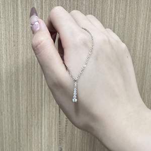 Collar de Cadena Clavícula de Alta Gama con Diseño de Cielo Estrellado en Plata de Ley S925 con Pequeños Diamantes Brillantes - Product Image 1