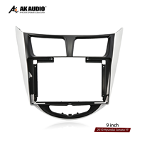 Cubierta de Tablero de Instrumentos de Plástico ABS+PC para Hyundai Verna I25 Accent 2010-2014, Marco de Control Central Moderno para Automóvil de 9 Pulgadas, Radio con Sistema Android