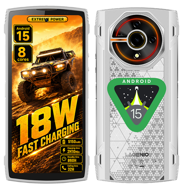 LAGENIO Panther2 Pro Rugged Phone with Large Battery 50MP Camera 120Hz Android 15 Bulk Smartphone Robuste Portables