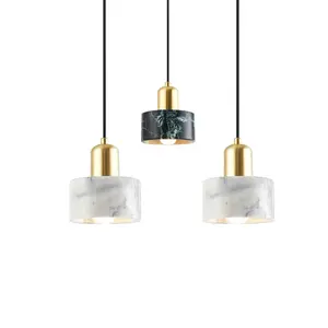 Marble brass luxury small hanging chandelier modern indoor ceiling lamps decorative living room pendant light