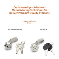 Serrure à came en acier inoxydable MS705-3E Quarter Cam Turn Lock Serrure d'armoire avec clé