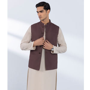 Low MOQ Breathable Wedding <b>Waistcoat</b> <b>For</b> <b>Men</b> 2025 New Arrival Shalwar Kameez Outer Wear Short Length <b>Men</b> <b>Waistcoat</b> - Product Image 5