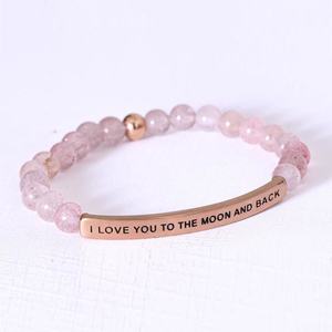Bracelets ajustables en pierres précieuses naturelles avec mantra gravé, perles inspirantes pour éclaircir l'<span class=keywords><strong>esprit</strong></span> - Vente en gros - Product Image 1