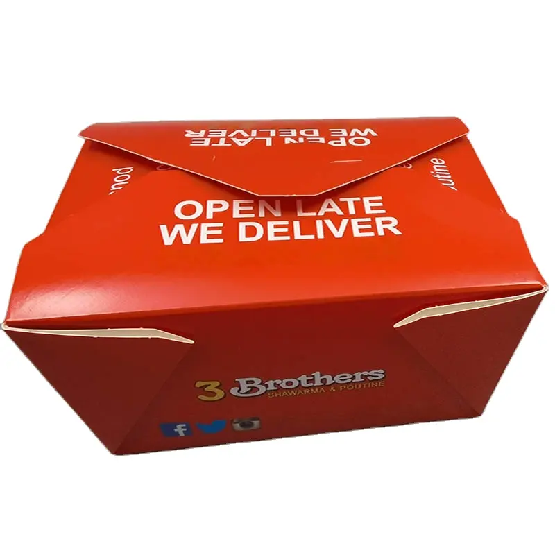 Einweg-Logo mit individuellem Druck, das Lebensmittel papier boxen verpackt