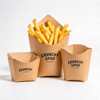 Boîte à frites personnalisée imprimée, en papier kraft de qualité alimentaire, emballage à emporter, vente en gros, usine