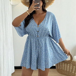 <span class=keywords><strong>Mono</strong></span> Corto <span class=keywords><strong>Estilo</strong></span> <span class=keywords><strong>Kimono</strong></span> con Estampado Floral Personalizado <span class=keywords><strong>Estilo</strong></span> Hawaiano para Mujer, Cuello en V, 100% Rayón - Product Image 1