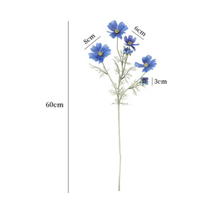 Fleurs artificielles en soie floquées Cosmos et Marguerite du Tibet, haute simulation, style nordique, pour décorations de maison et de mariage - Product Image 5
