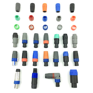 Connecteur de haut-parleur T301L, 4 broches, fiche quadruple plaquée zinc avec gaine de câble étendue pour équipement audio - Product Image 1