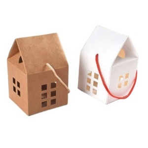 Wholesale House Shape Clear Transparent Art Paper Cake <b>Box</b> with Handle for Wedding Cup Cake Packaging Free Sample Available - Product Image 4