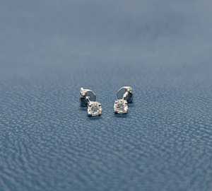 14K Gold Bezel Setting Lab Grown Diamond <b>Stud</b> <b>Earrings</b> | Women's Handmade <b>Fine</b> Jewelry | Party Gift | Factory Direct Wholesale - Product Image 1