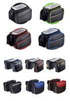 VUINO VN-TB-1160 EVA Sacoche de vélo pour cadre avant-Pochette d'accessoires de vélo compatible iPhone Noir/Rouge