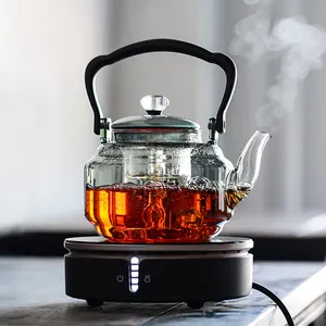 Hitzebeständiger Glas-Teebecher Borosilikat-Glas-Teekanne-Set mit magnetischen Teekannen
