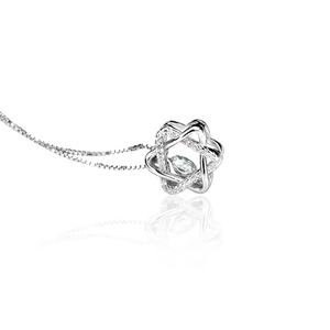 Bijoux fantaisie en forme d'étoile, or blanc 18 carats, pendentif en moissanite rond de 1 carat - Product Image 1