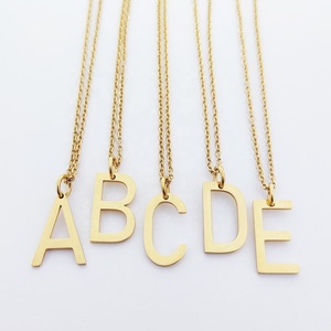 Alfabeto Colgante Para Cadena Thư Mặt Dây Chuyền Vòng Cổ Ban Đầu 18K Mạ Vàng Kích Thước Lớn Vòng Cổ Chuỗi Thép Cho Phụ Nữ - Product Image 2