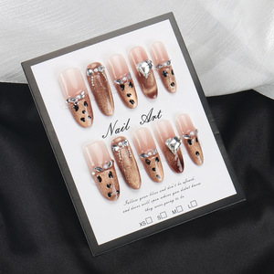 <span class=keywords><strong>Faux</strong></span> <span class=keywords><strong>Ongles</strong></span> de Luxe Multicolores Effet Œil de Chat à Pression, Couverture Complète en ABS, 10 Pièces, Collection <span class=keywords><strong>Automne</strong></span>-Hiver, Effet Illuminateur - Product Image 3