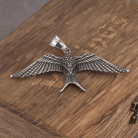 Collier Pendentif Faucon Viking en Acier Inoxydable 316L, Mythologie Nordique, Oiseau Aigle, Amulette Motard, Résistant au Ternissement, Prêt à Expédier (RTS)