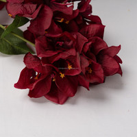 Bouganvillier en Soie Réaliste à 7 Branches, Feuilles Rouge Violet Profond, Fleurs pour Décoration de Noël, Remise de Diplôme, Maison et Jardin, 90cm