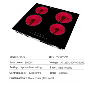 Cocina de Inducción Infrarroja de Cuatro Quemadores de Último Diseño, Placa de Cocción Infrarroja Radiante de Cerámica de 4 Quemadores para Empresas Mayoristas - Product Image 3