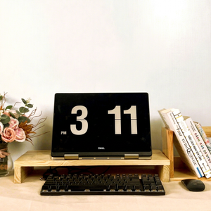 Soporte de TV Desmontable de 2 Niveles de Diseño Contemporáneo, Escritorio de Madera Resistente para Monitor, Mueble para Sala de Estar/Apartamento, Personalizable - Product Image 1