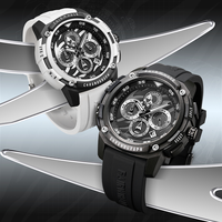 Montre sport à quartz pour homme Mark Fairwhale, 41 mm, grand cadran, boîtier en caoutchouc, bracelet en silicone, étanche 3 ATM, montre-bracelet sport FW-4410-R