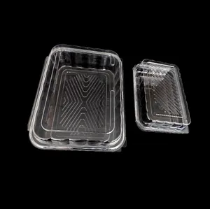 Kunden spezifische biologisch abbaubare PET Deli Einweg herausnehmen Lebensmittel behälter Clam shell transparente Gebäck box für Fleisch verpackungen