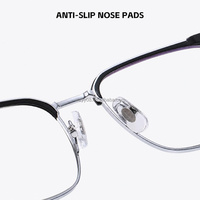 Monturas de Gafas Ópticas de Titanio Puro de Calidad OEM para Hombre, Talla Grande, Media Montura, Estilo Retro, para Negocios