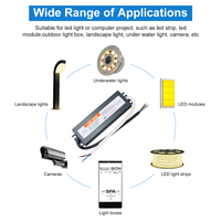 Alimentation LED étanche ESann IP67 60W 12V, sorties multiples, dimmable pour bande LED