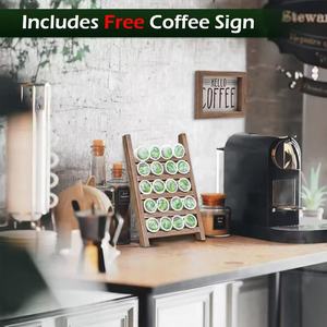 Support en bois pour capsules de café, support de rangement de bureau à 5 niveaux, grande capacité pour la cuisine - Product Image 2