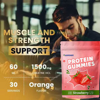 Gummies protéinés à la marque privée OEM, stimulant immunitaire, énergie, gummies protéinés au lactosérum, complément alimentaire, gummies protéinés au lactosérum végétaliens