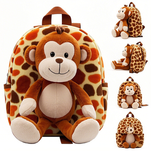 Jouet en peluche de la série de sacs à dos en coton détachable interactif avec compagnons d'animaux de dessin animé pour le stockage - Product Image 4