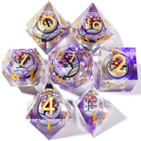Cat 7-piece set Rpg resin set longan dice, Dnd role-playing hadiah permainan tabletop resin set dadu Dnd