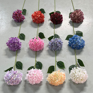 Hydrangeas artificiels en soie faits à la main pour la décoration de mariage, accessoires de photographie, décoration intérieure, moulage par injection, fabriqué en Chine - Product Image 2