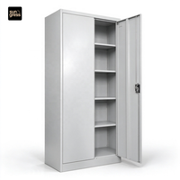 Armoire de classement en acier avec 4 étagères réglables, armoire de rangement métallique verrouillable, armoire d'archives haute pour bureau et école