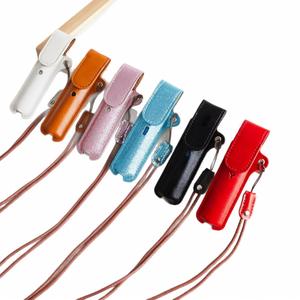 Portable PU Leather <b>Lipstick</b> Case With Lanyard, Slim <b>Lipstick</b> Holder Protective Storage Pouch <b>Custom</b> Logo Cosmetic Bag - Product Image 2