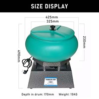 Polisseuse vibrante de 17 pouces pour bijoux, machine de polissage vibratoire pour le nettoyage des bords et des surfaces rugueuses, idéale pour le jade, le or et les pierres précieuses.
