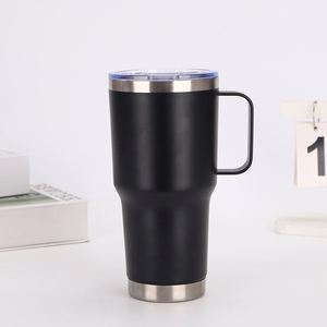 Taza de Café de Acero Inoxidable de Doble Pared de Alta Calidad, 20oz/30oz, Aislada al Vacío, con Asa para Auto y Actividades al Aire Libre - Product Image 1