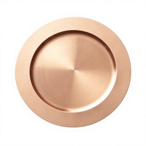 Assiette de Présentation Or Rose 12'' – Assiettes et Plats Métalliques Sur Mesure pour Anniversaire, Fiançailles, Fêtes et Décoration de Table - Product Image 1
