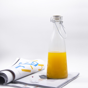 Wholesale <strong>200ml</strong> 250ml 300ml 500ml Juice <strong>Milk</strong> Glass Bottle <strong>Milk</strong> Bottle for <strong>Milk</strong> With Large Clip Lid - Product Image 2