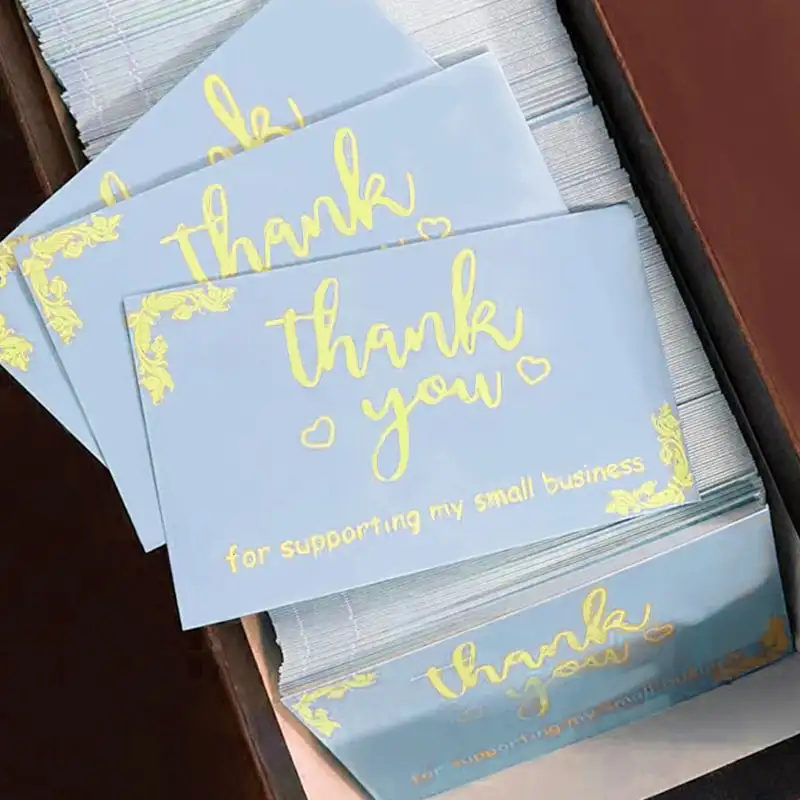 Best Price Good Quality Thank you Cards Wedding Cards Thanks for Purchase Cards With Gold Foil For Packaging&Printing Services