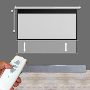 <span class=keywords><strong>Écran</strong></span> de projection <span class=keywords><strong>motorisé</strong></span> électrique en fibre de verre gris de 60 pouces 16:9 à montage mural pour home cinéma - Product Image 4