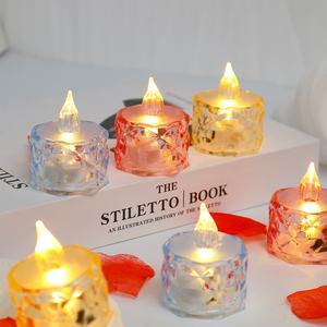 <b>Wholesale</b> 24Pcs Flameless LED Light <b>Candles</b> Crystal <b>Candle</b> Transparent Electronic Night Lamp for Wedding Valentine's Day Party - Product Image 1