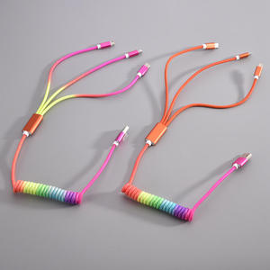 Cavo di Ricarica <span class=keywords><strong>USB</strong></span> 3 in 1 Intrecciato Arcobaleno Colorato, Cavo Multi-ricarica per Dispositivi <span class=keywords><strong>iPhone</strong></span>, Type C e <span class=keywords><strong>Micro</strong></span> <span class=keywords><strong>USB</strong></span>, Cavi per Ricarica Rapida - Product Image 3