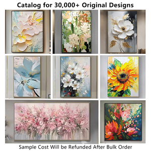 Pintura <span class=keywords><strong>al</strong></span> Óleo Moderna Pintada a Mano, Flores de Amapola Coloridas Abstractas, Arte de Pared en Lienzo para Decoración de Sala de Estar o Restaurante - Product Image 6
