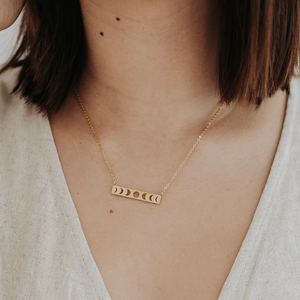 Moda 925 gioielli in argento sterling placcato oro 18 carati uomo donna ciondolo bar scava fuori la <span class=keywords><strong>collana</strong></span> <span class=keywords><strong>fasi</strong></span> <span class=keywords><strong>lunari</strong></span> - Product Image 6