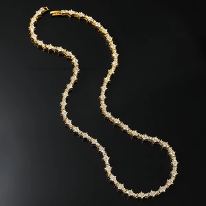 Necklace <b>Flower</b> Tennis <b>Bracelet</b> Necklace Trendy Brand Jewelry Single Row Chain Full Necklace Tanjing Fashion Lijing Necklace - Product Image 2