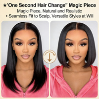 Perruques Lace Front sans colle en cheveux Remy, 12 pouces, densité 150%, noires, lisses, 8,29 onces, 8 pouces