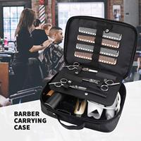Sac de rangement pour outils de coiffure et kit de barbier avec petits compartiments élastiques