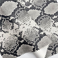 Cuir PU extensible dans les deux sens avec support en tricot et motif serpent en relief Tissu en similicuir pour la fabrication de vêtements