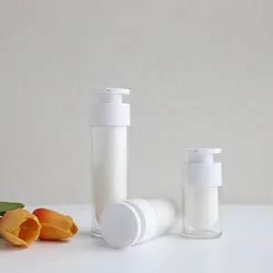 Emballage de cosmétiques Récipient sous vide en plastique à double paroi Bouteille sans air pour lotion